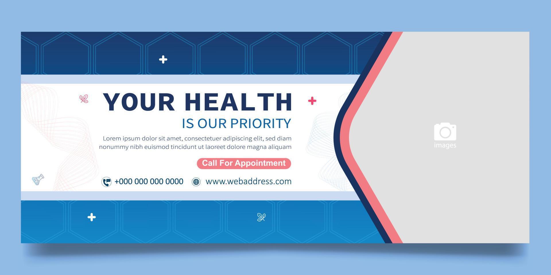 Web banner  template for medical vector