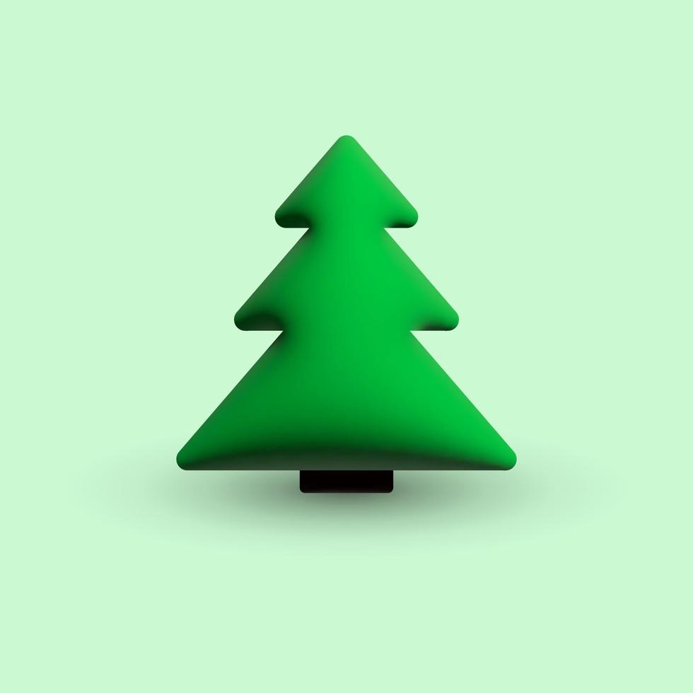 Green Christmas tree 3D, vector. vector