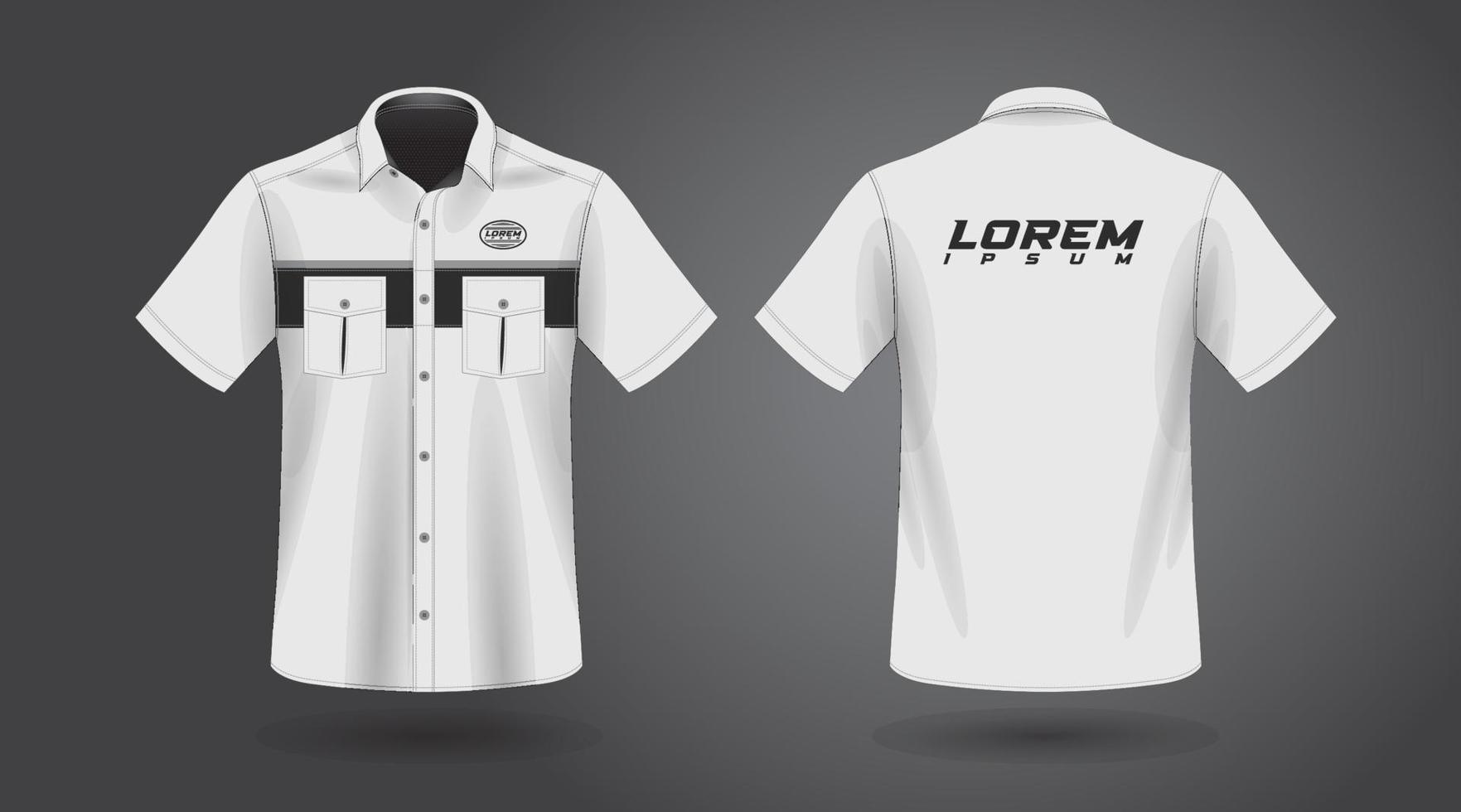 short sleeve work shirt vector