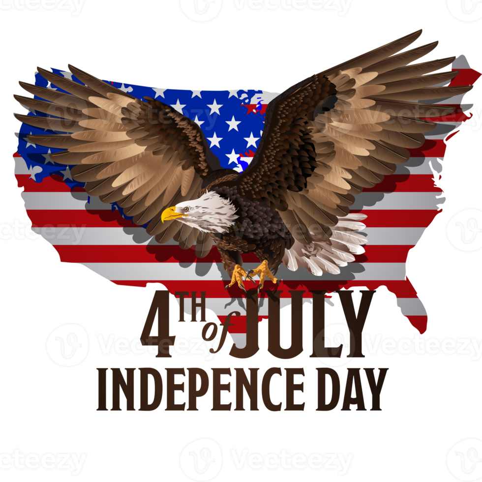 image d'aigle chauve américain. le jour de l'indépendance. 4 juillet. png