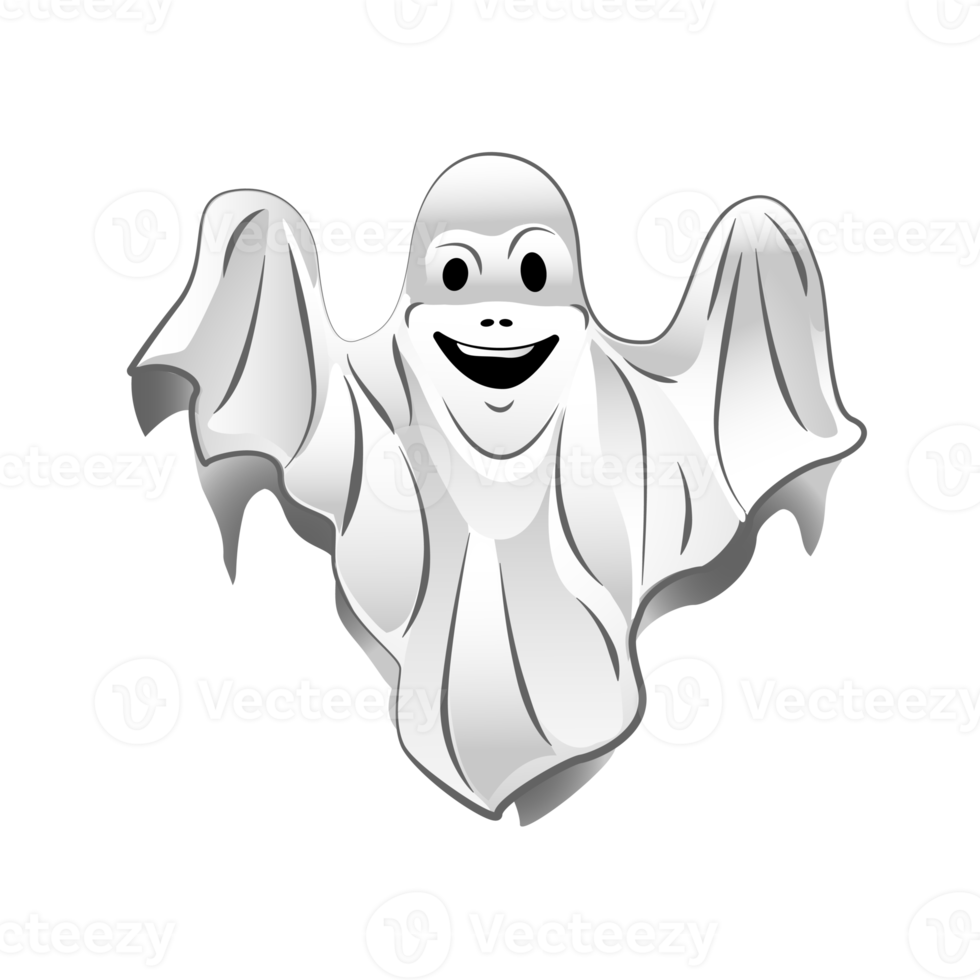 Cartoon ghost image, Halloween cute character, png