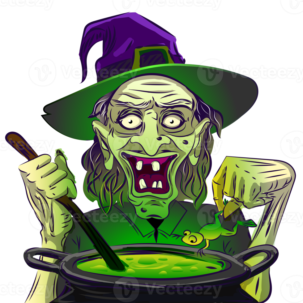 Bruxa De Halloween Face Verde Cartoon PNG , Bruxa, Dia Das Bruxas