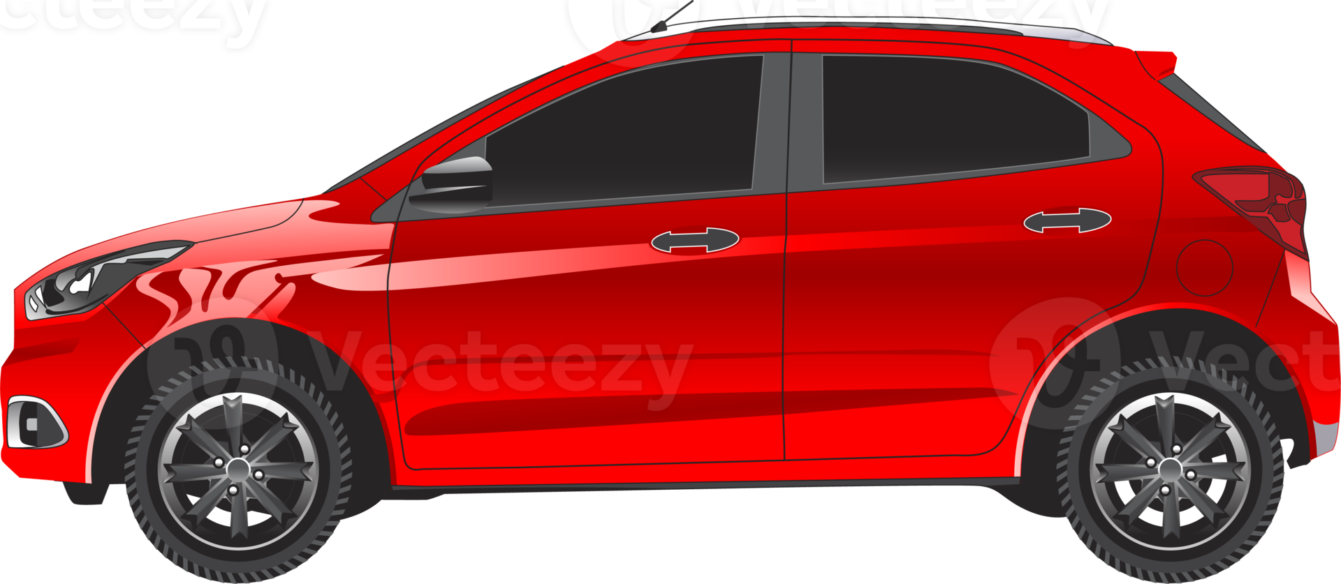 coche rojo aislado transparente. vista lateral png