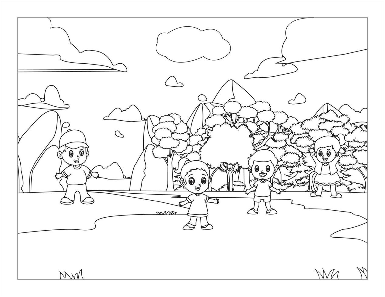 Coloring Page for kids and adults vector