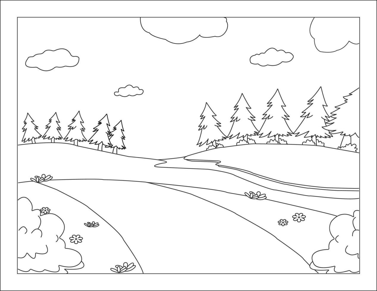 Coloring Book Pages for Kids and Adults vector