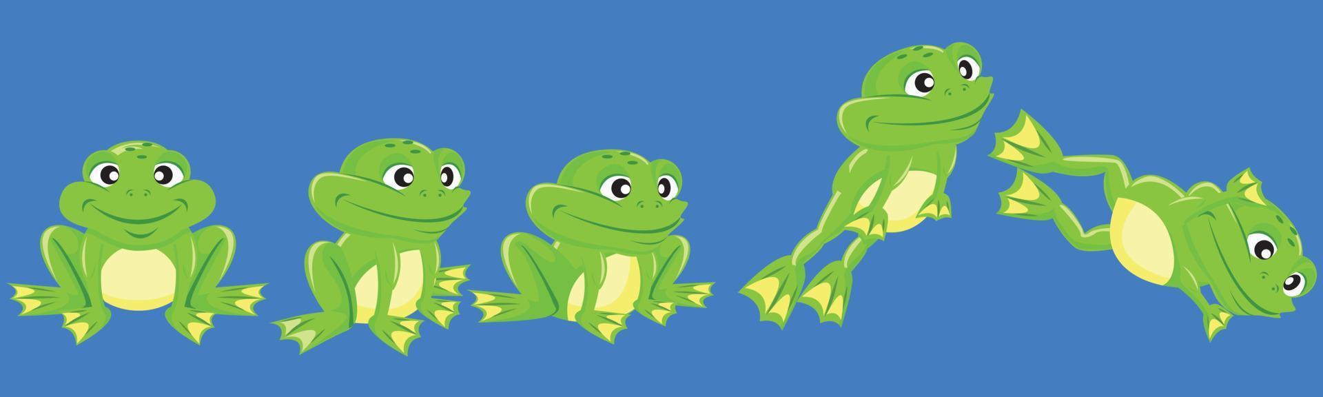 Animated jump sequence of Frog set 17173279 Vector Art at Vecteezy