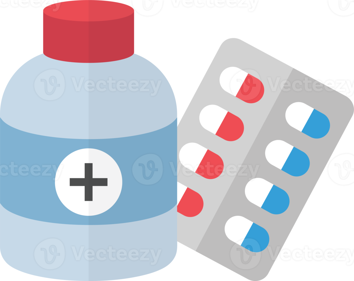 medical pill flat icons elements png item