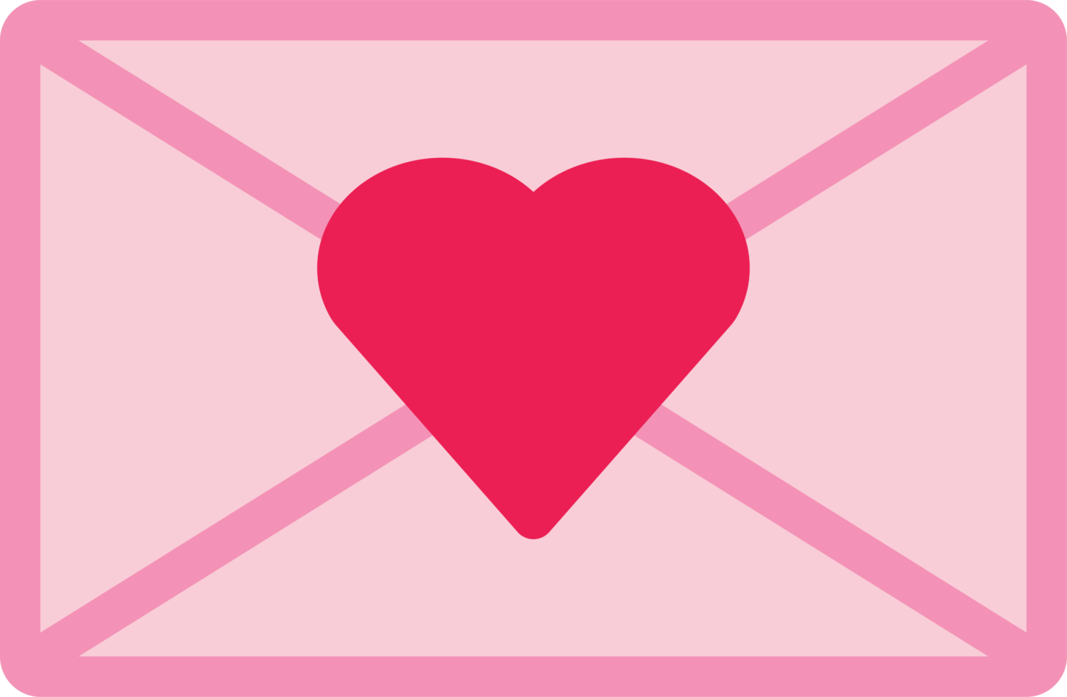 isolera Artikel hjärtans dag rosa kärlek brev platt ikon png
