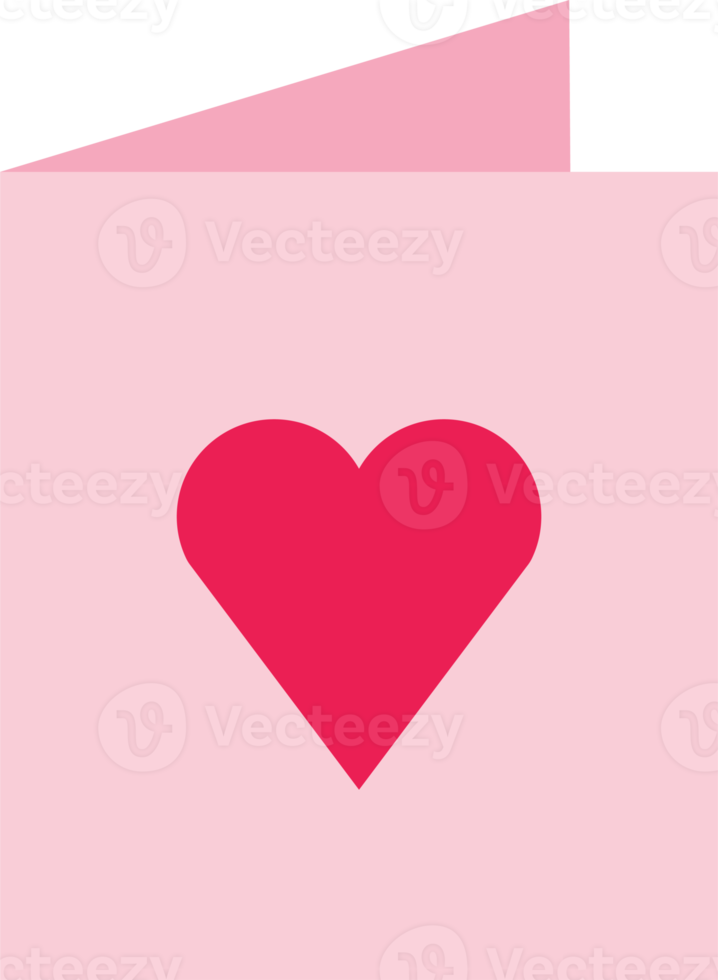 aislar el icono plano de la tarjeta de amor rosa del día de san valentín png