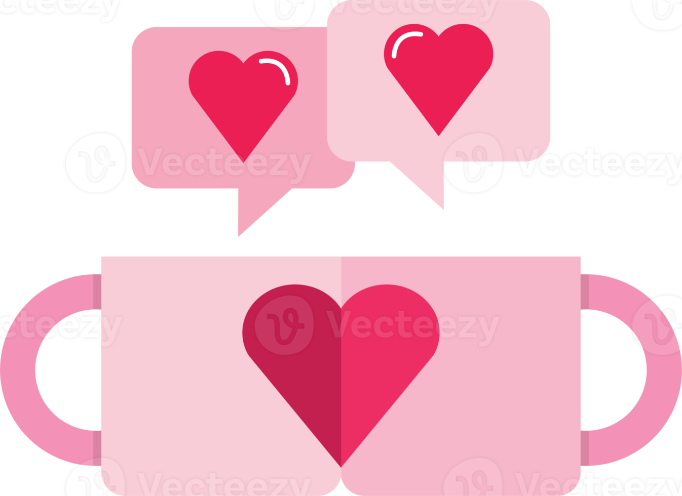 icône plate de tasse de café rose saint valentin png