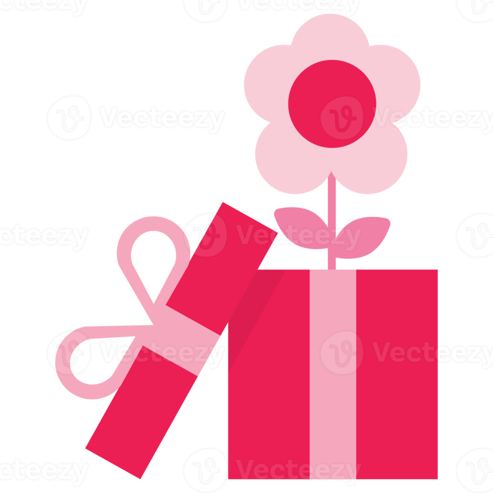isolate valentine's day cute  pink gift flat icon png
