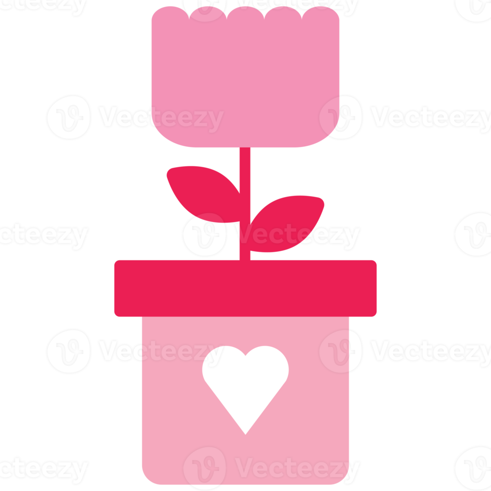 isolate valentine's day pink tulip flat icon png