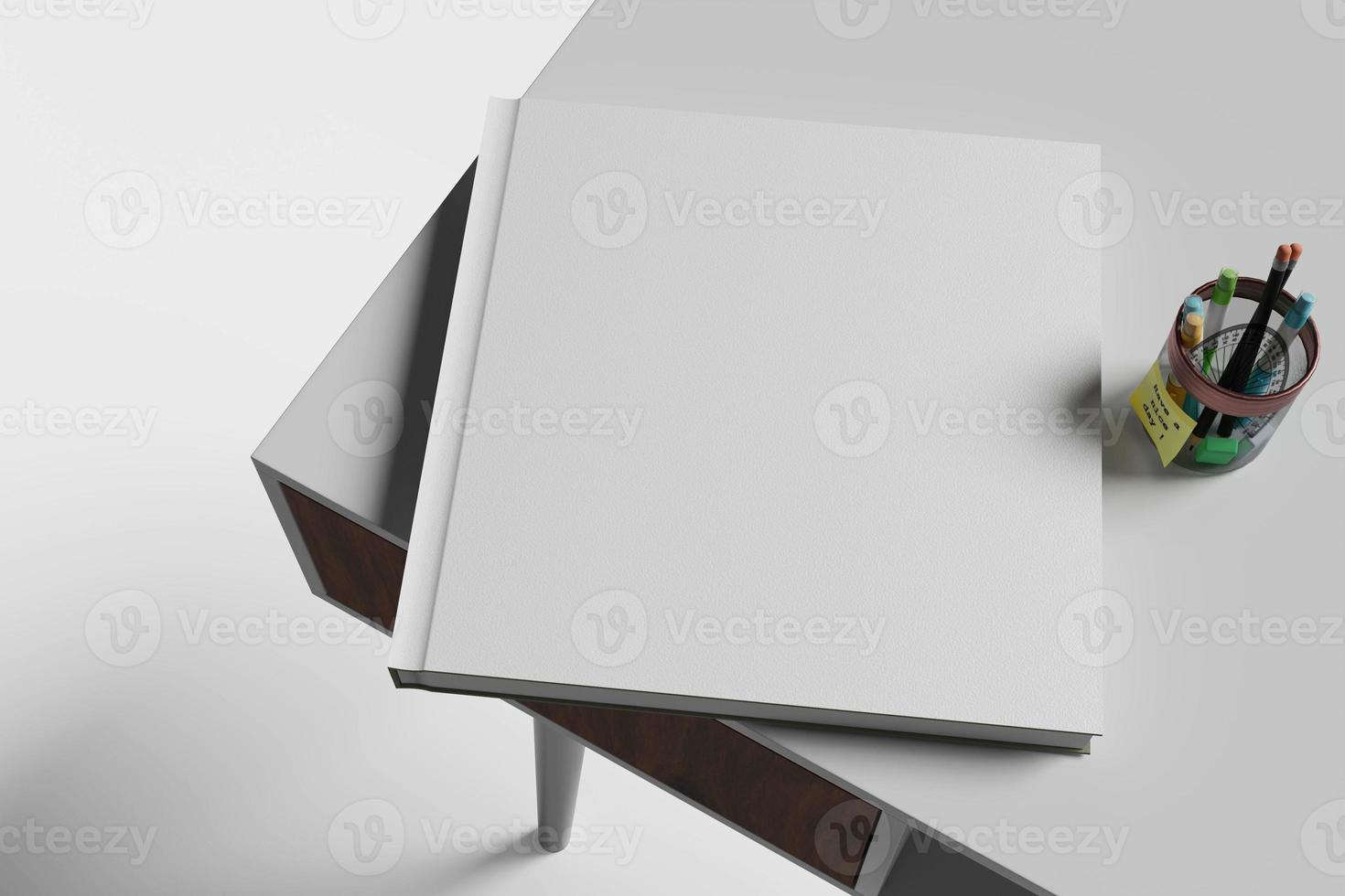 Book Cover Table Mockup photo