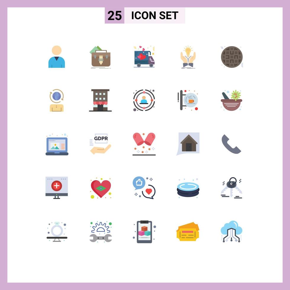 25 Creative Icons Modern Signs and Symbols of food hands love share ideas Editable Vector Design Elements