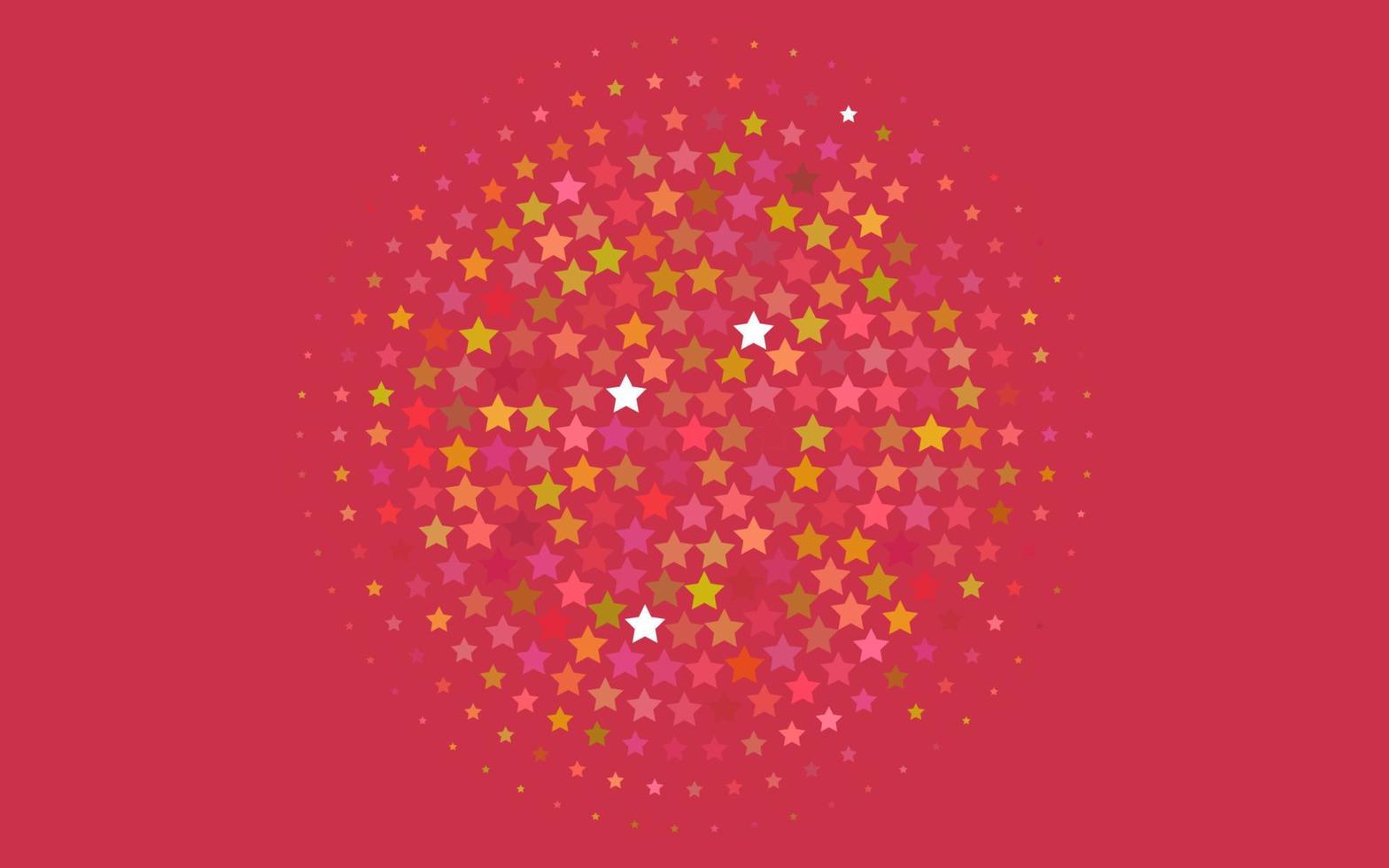 cubierta de vector rojo claro, amarillo con estrellas pequeñas y grandes.