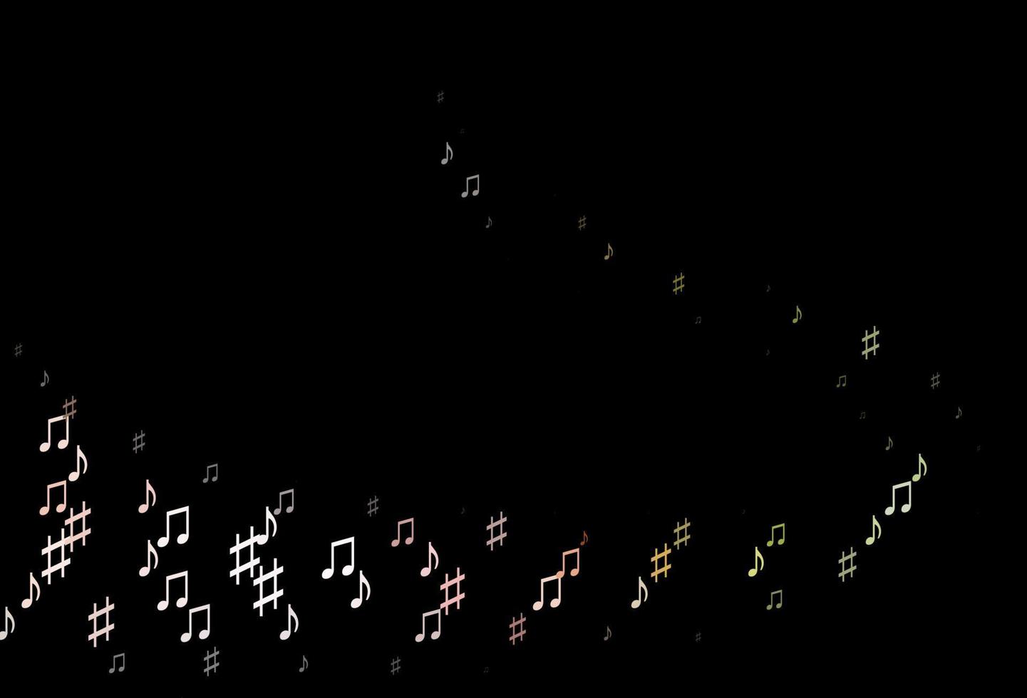 Dark Green, Red vector pattern with music elements.