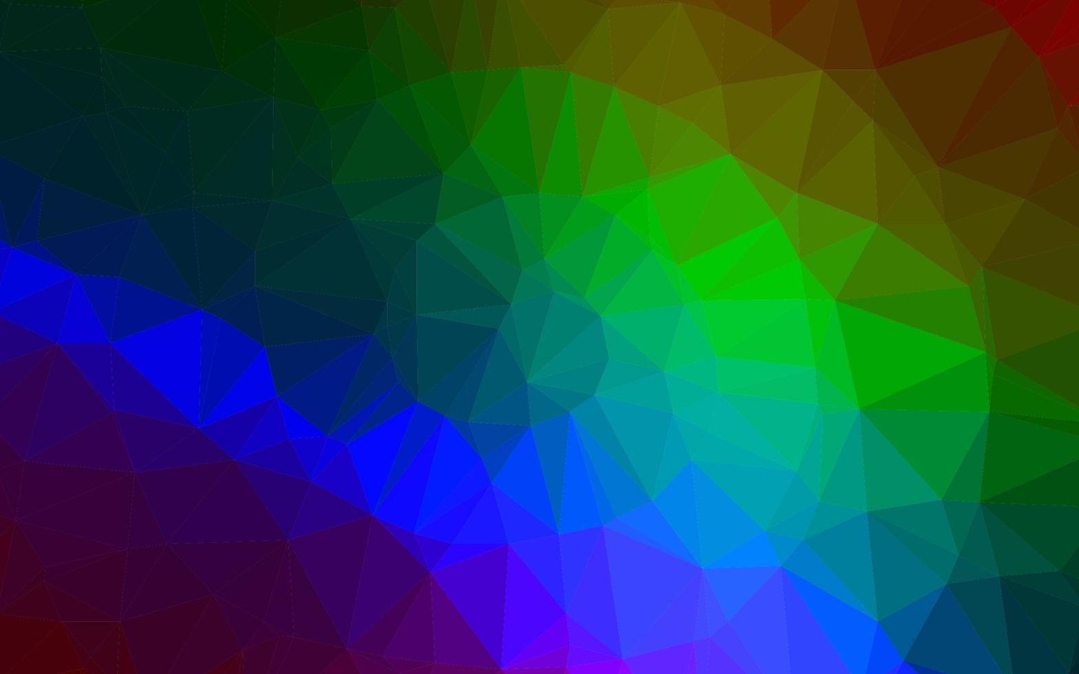 Dark Multicolor, Rainbow vector shining triangular background.