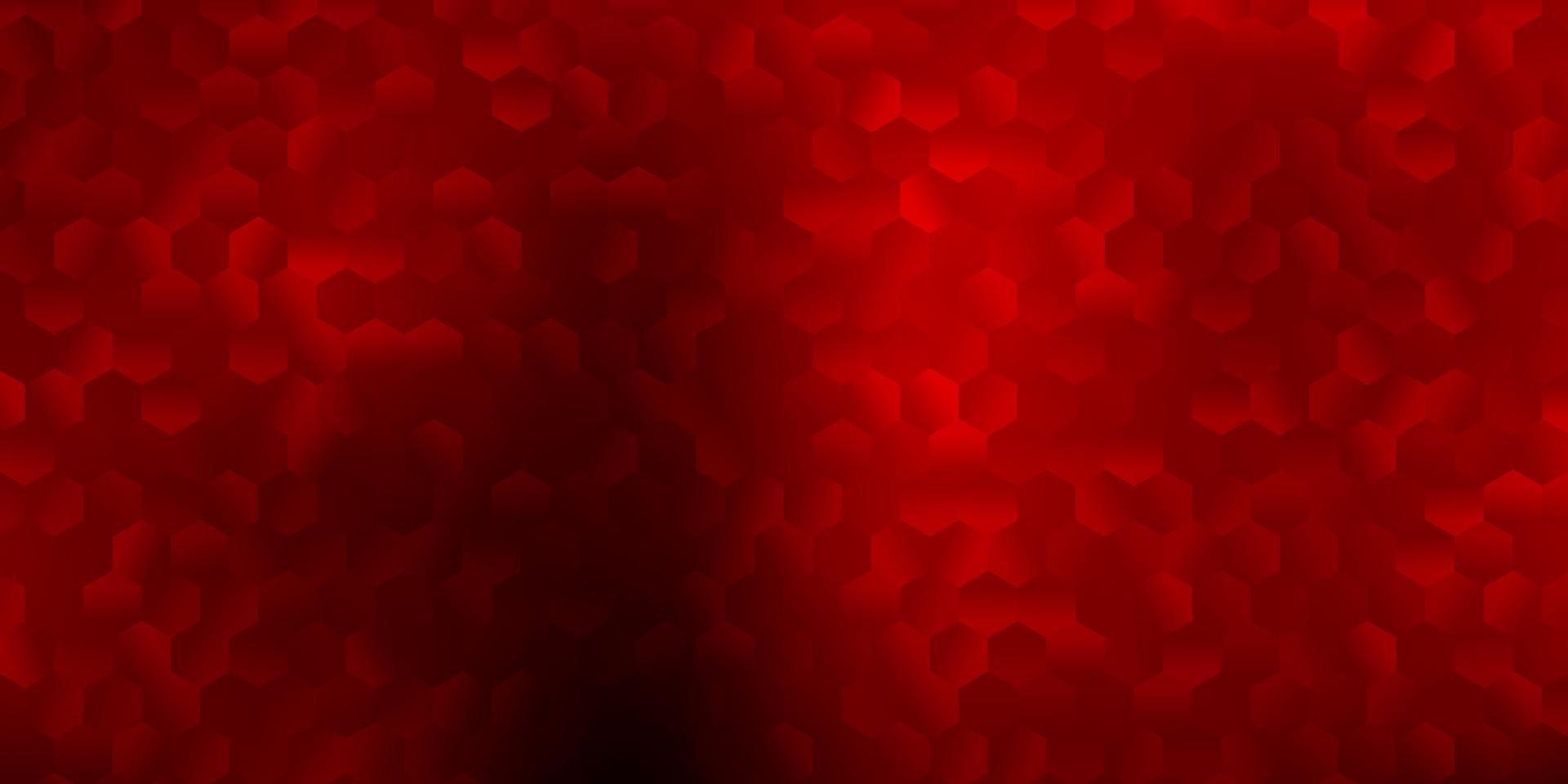 textura de vector rojo oscuro con hexágonos de colores.