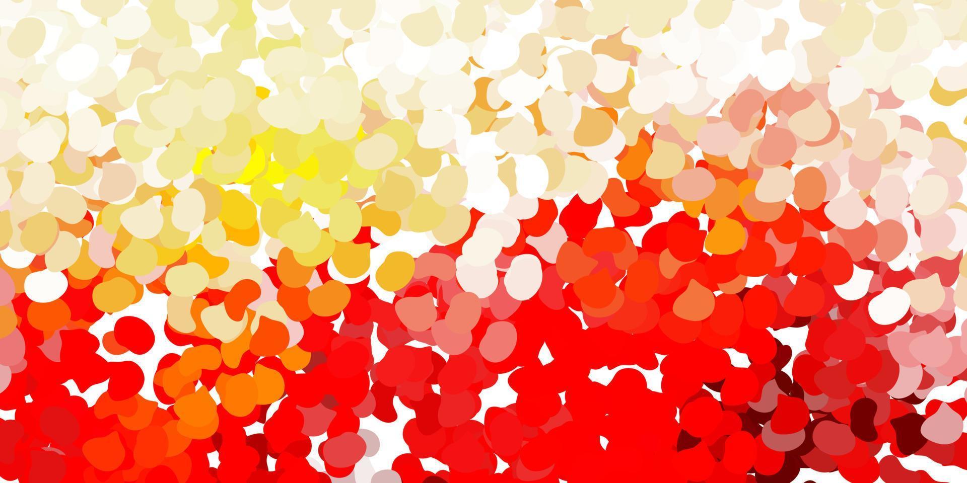 Light red, yellow vector backdrop with chaotic shapes.