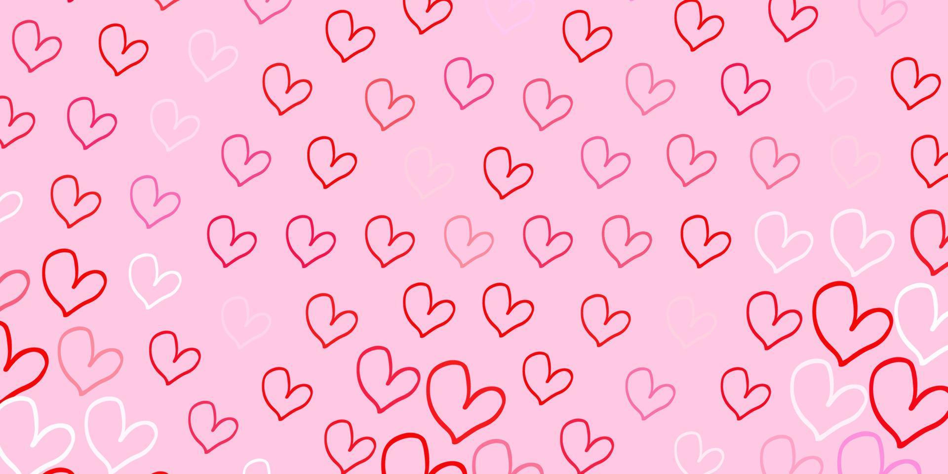 Light Red vector backdrop with sweet hearts.