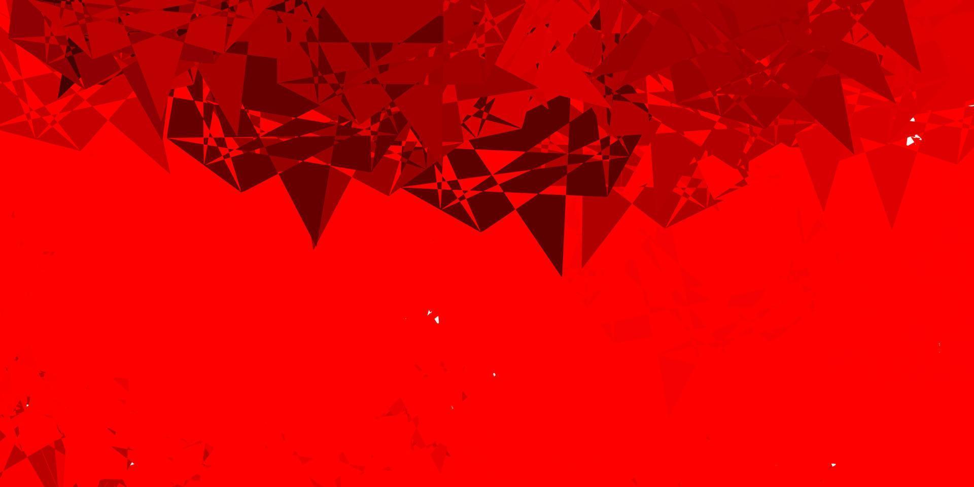 Fondo de vector rojo claro con triángulos.