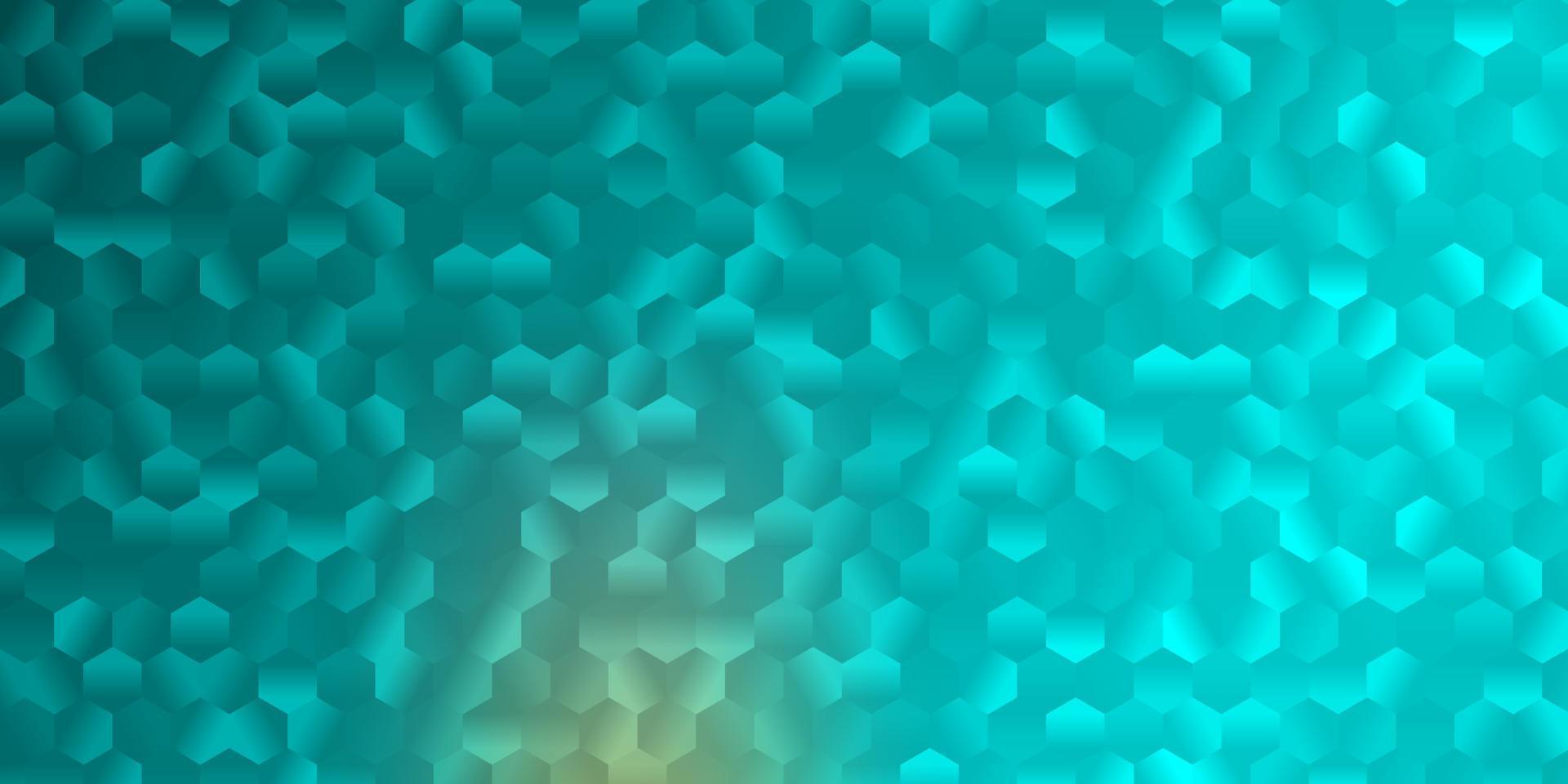 textura de vector azul claro, verde con hexágonos de colores.