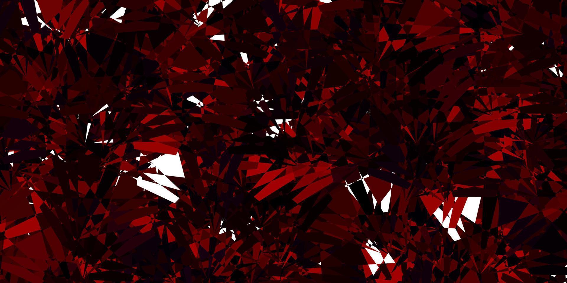 Dark Red vector backdrop with triangles, lines.