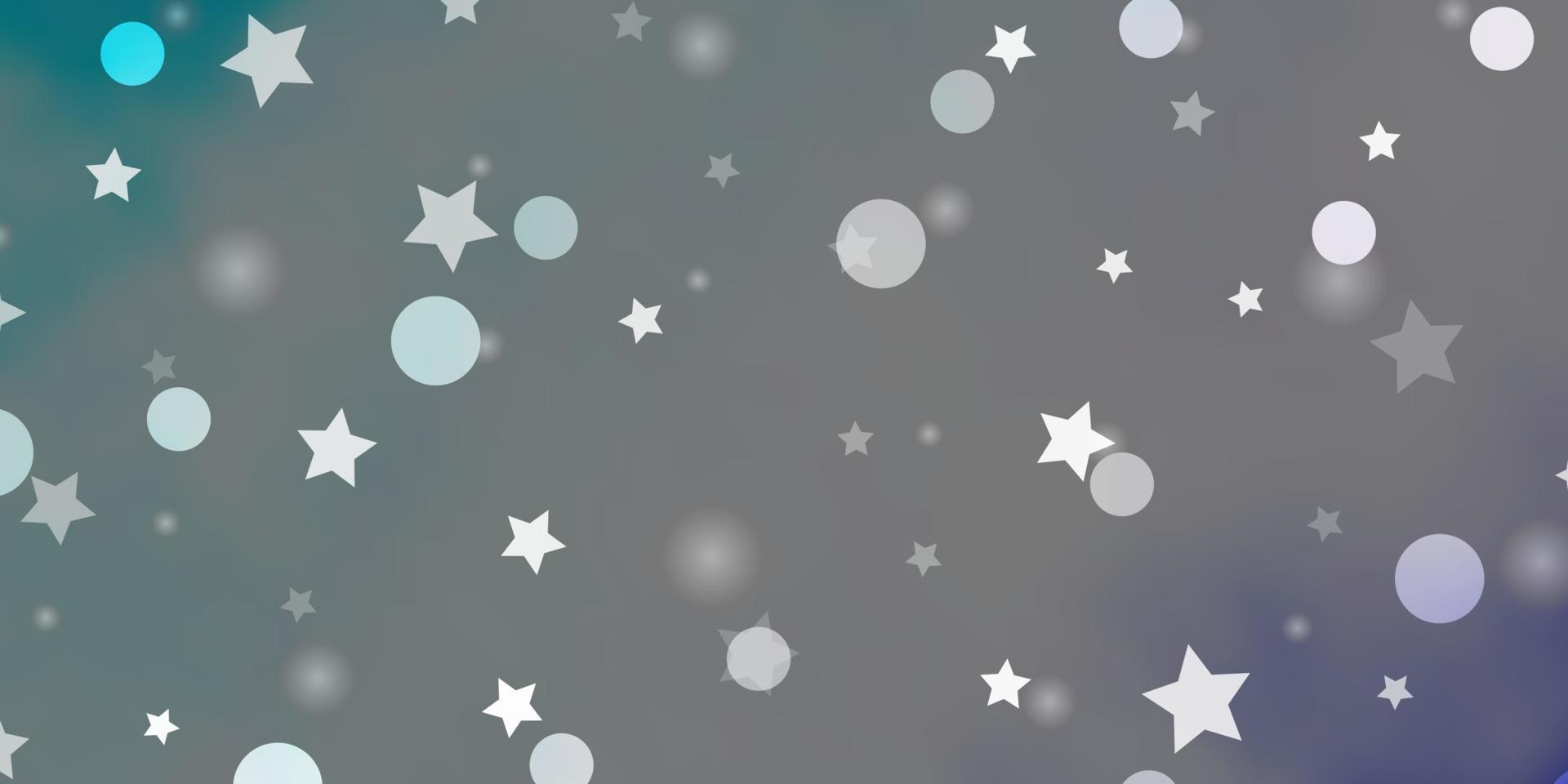 Fondo de vector rosa claro, azul con círculos, estrellas.