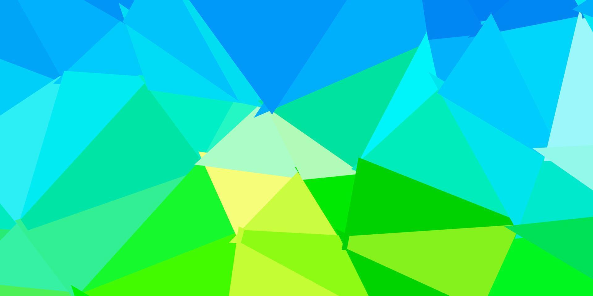 Telón de fondo de mosaico de triángulo vector azul claro, amarillo.