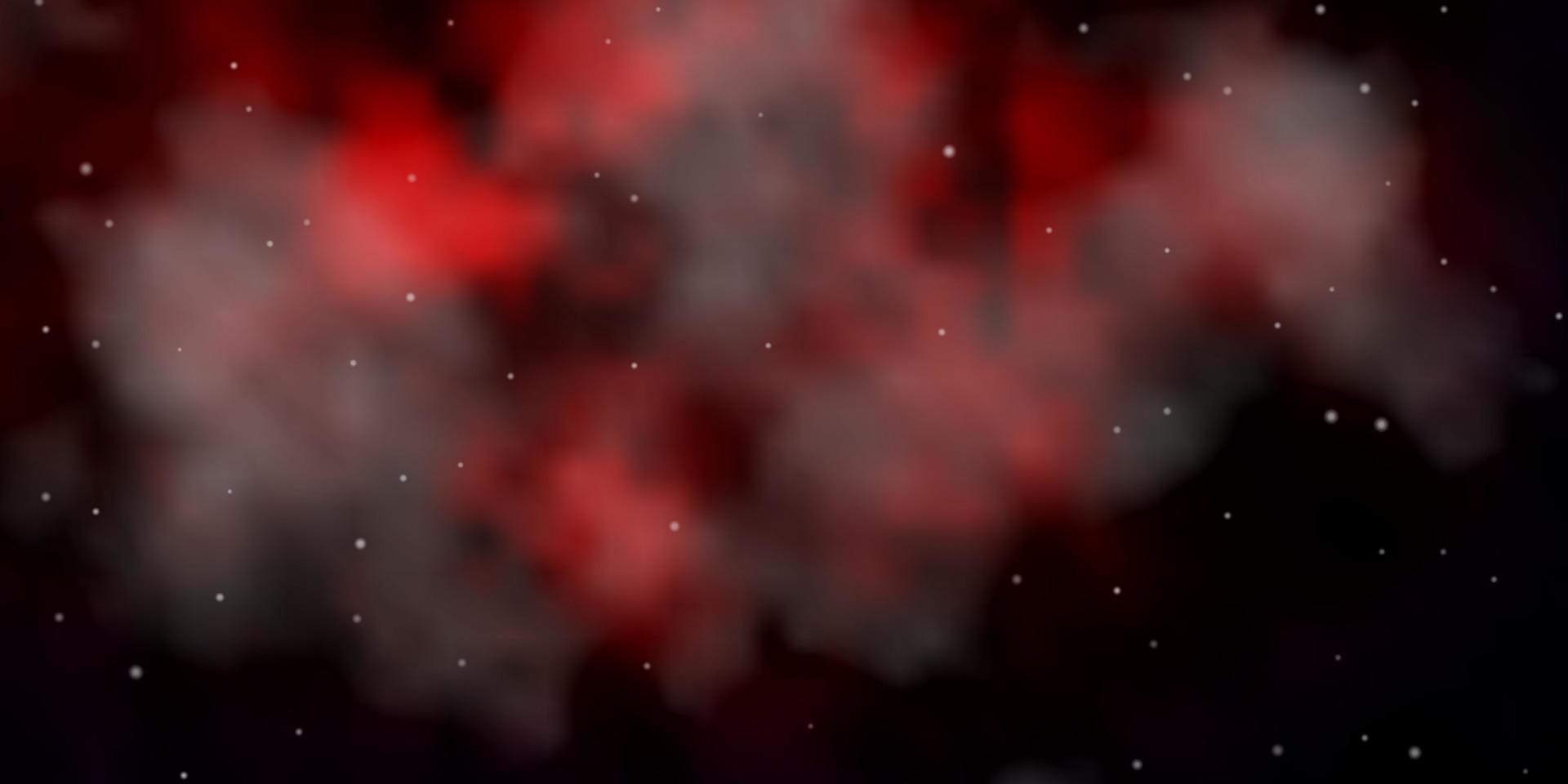 plantilla de vector rojo oscuro con estrellas de neón.