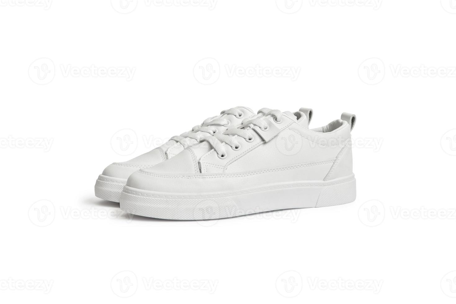 white sneakers isolated on a white background. Sport shoes. Element for design. photo