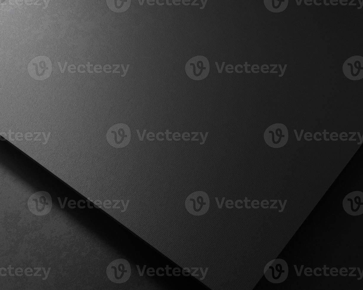 Logo mockup on black paper angle view photo