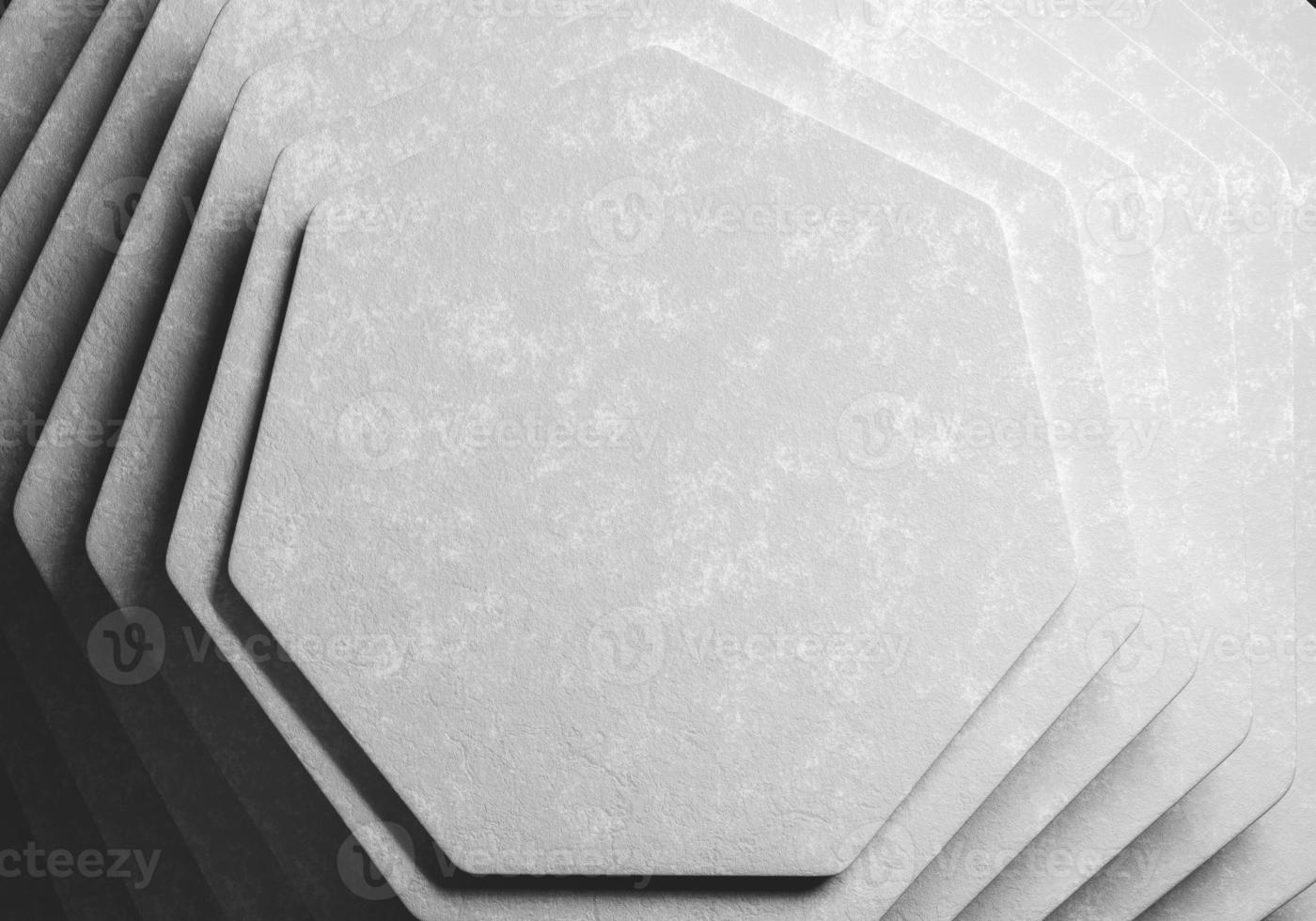 maqueta de logotipo dorado y plateado de pared hexagonal blanca foto