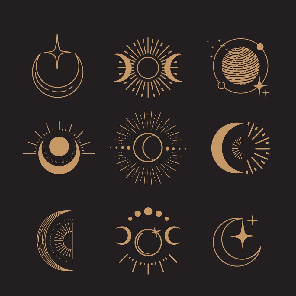 Celestial Magic Art Mystical and Esoteric Elements vector