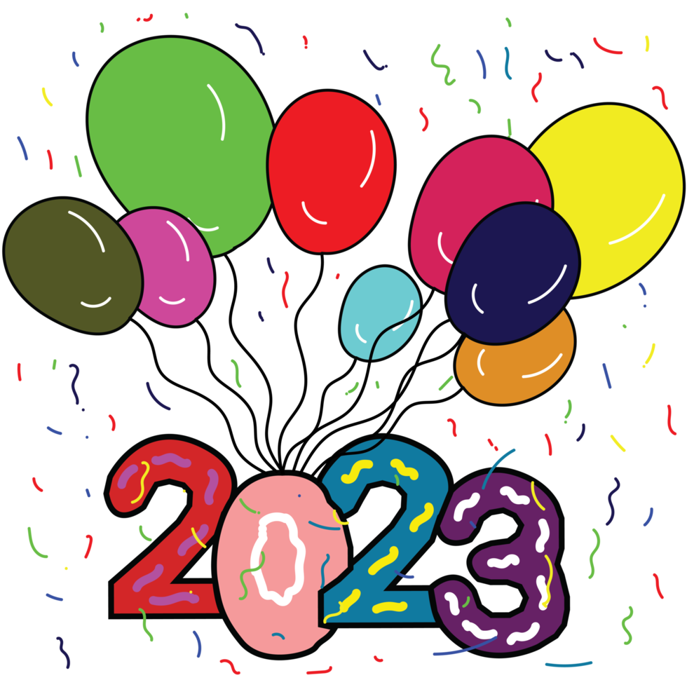 2023 globos de decoración de año nuevo png