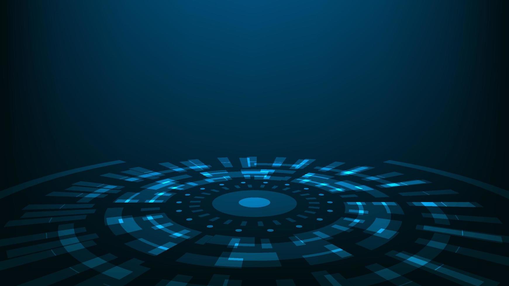 Abstract futuristic technology background. hi tech circle on dark blue screen vector