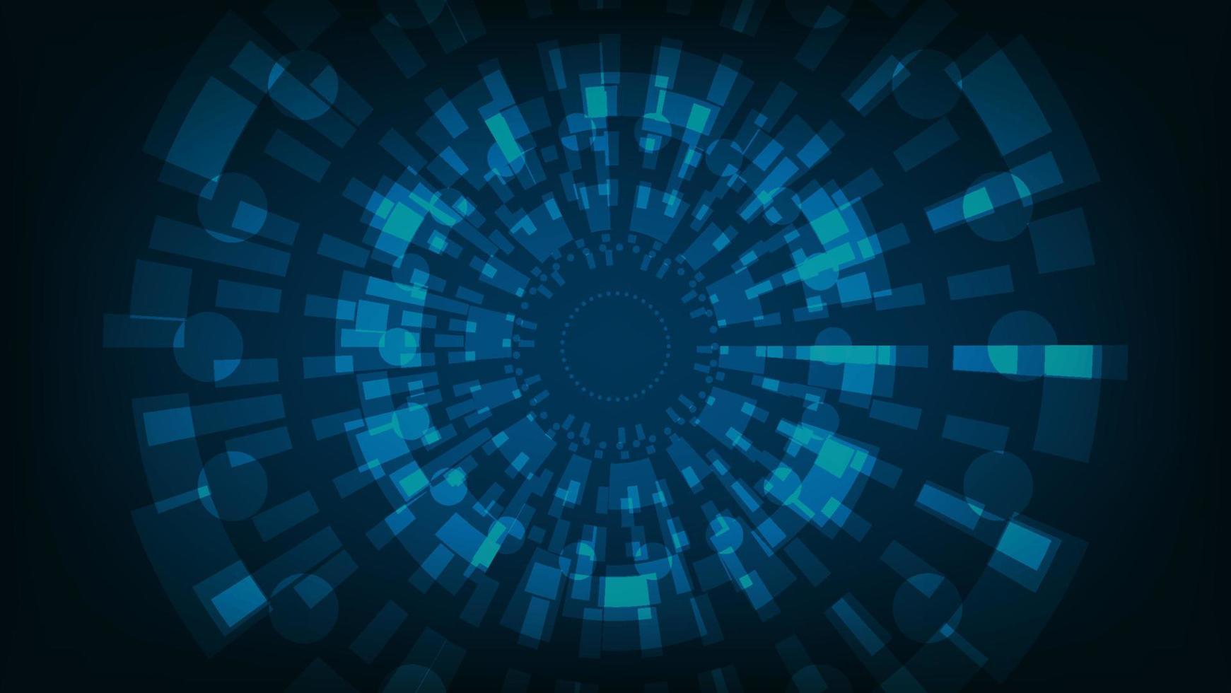 Abstract futuristic technology background. hi tech circle on dark blue screen vector