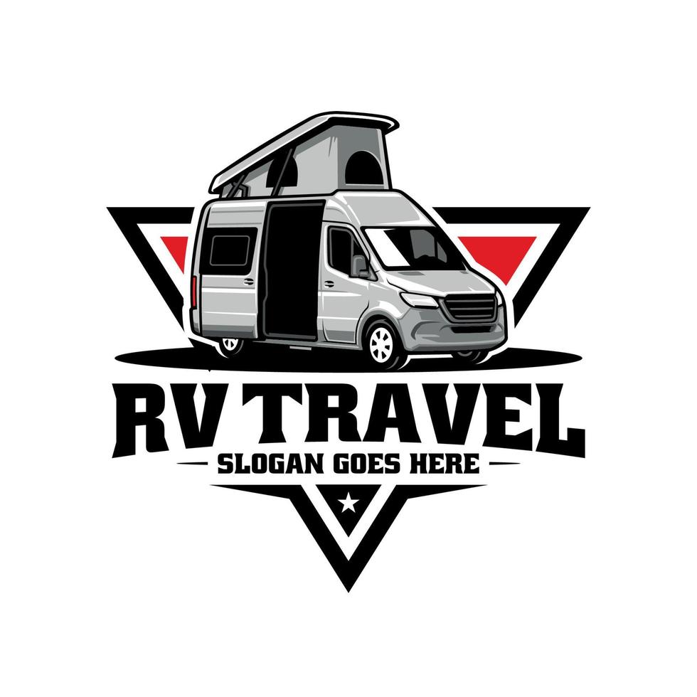 rv motor home camper coche ilustración logo vector