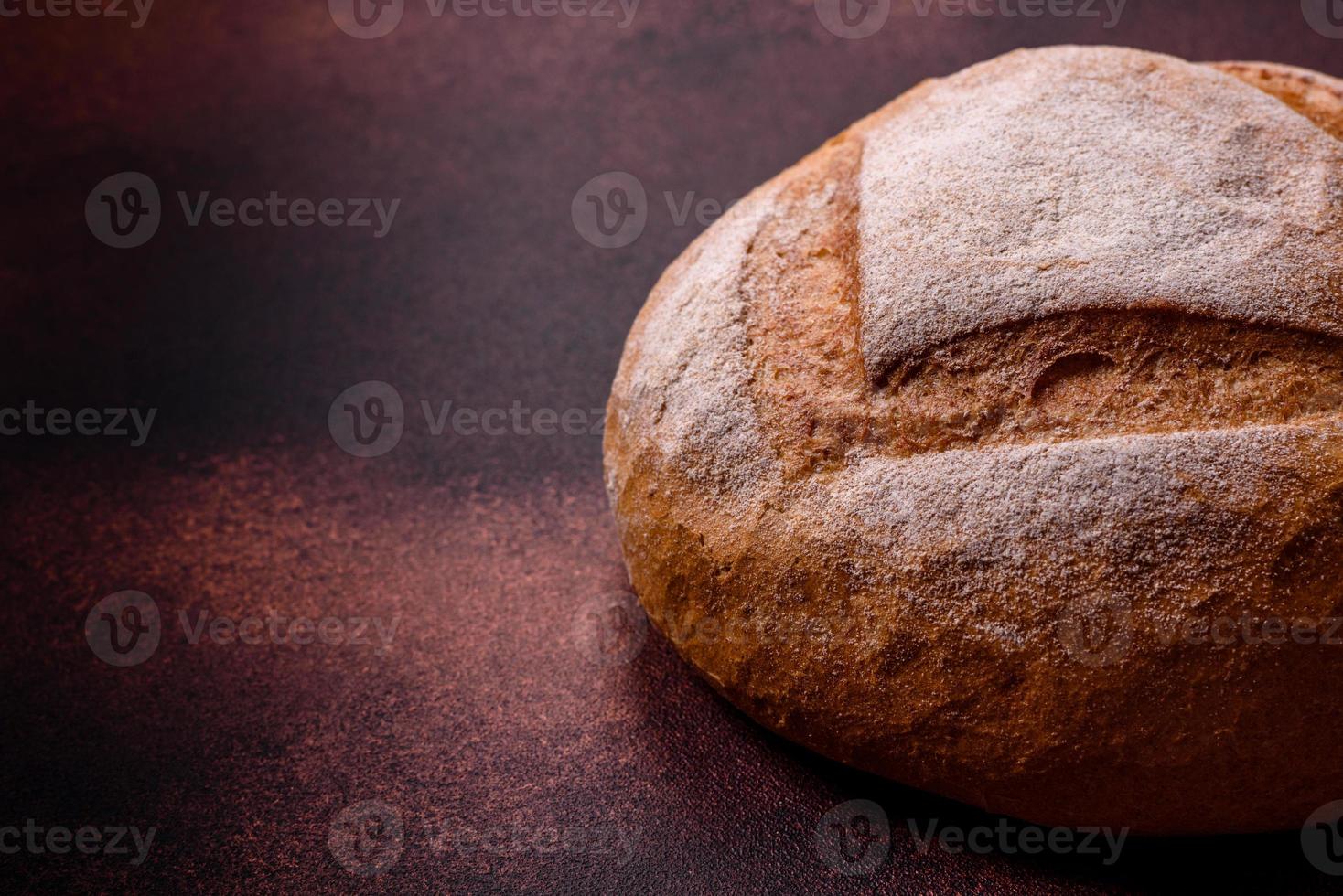 Beautiful delicious freshly baked round shaped white bread photo