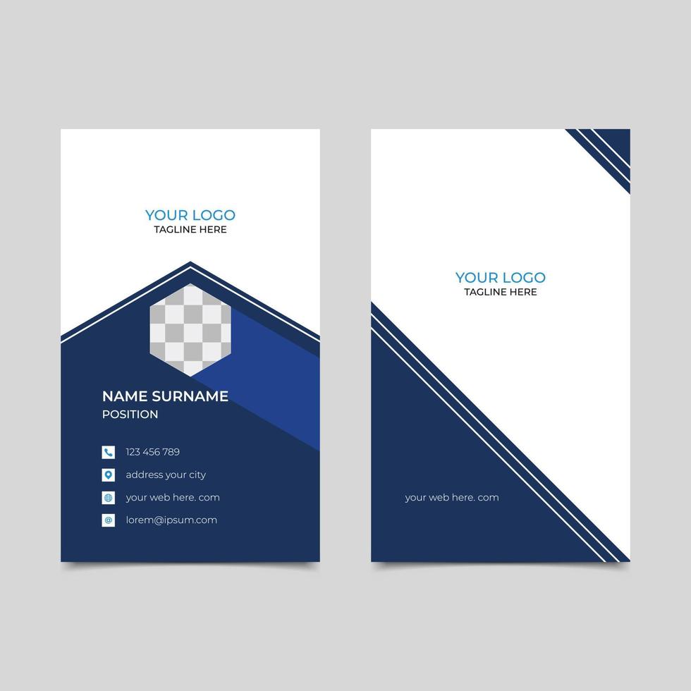 Vertical business card social media print template design. Creative and Professional Geometric Design Vector Business Card Template. Personal business card with Logo.