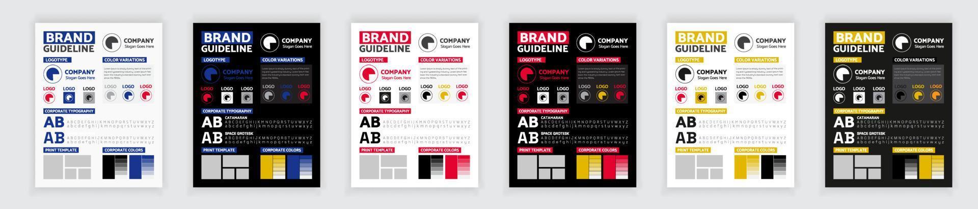 Brand Guidelines Poster Layout Set, Simple style and modern layout Brand Identity vector