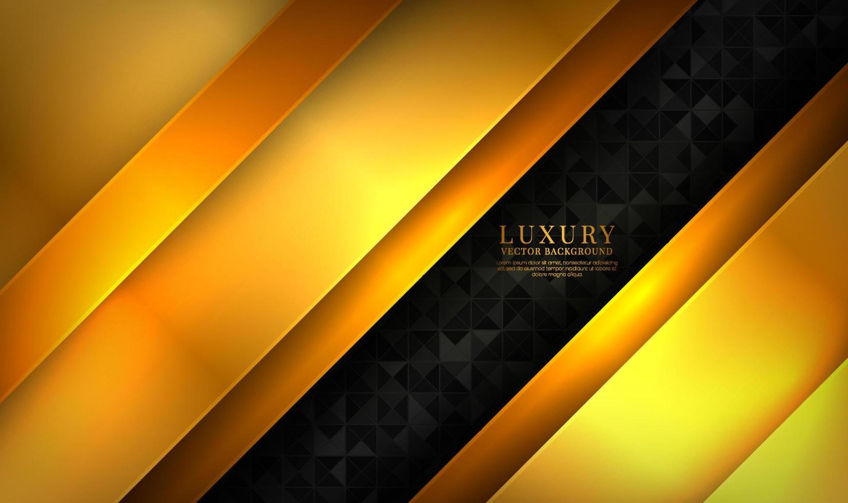 3D golden luxury abstract background overlap layers on dark space with sparkles effect decoration. Graphic design element cutout style concept for banner, flyer, card, brochure cover, or landing page vector