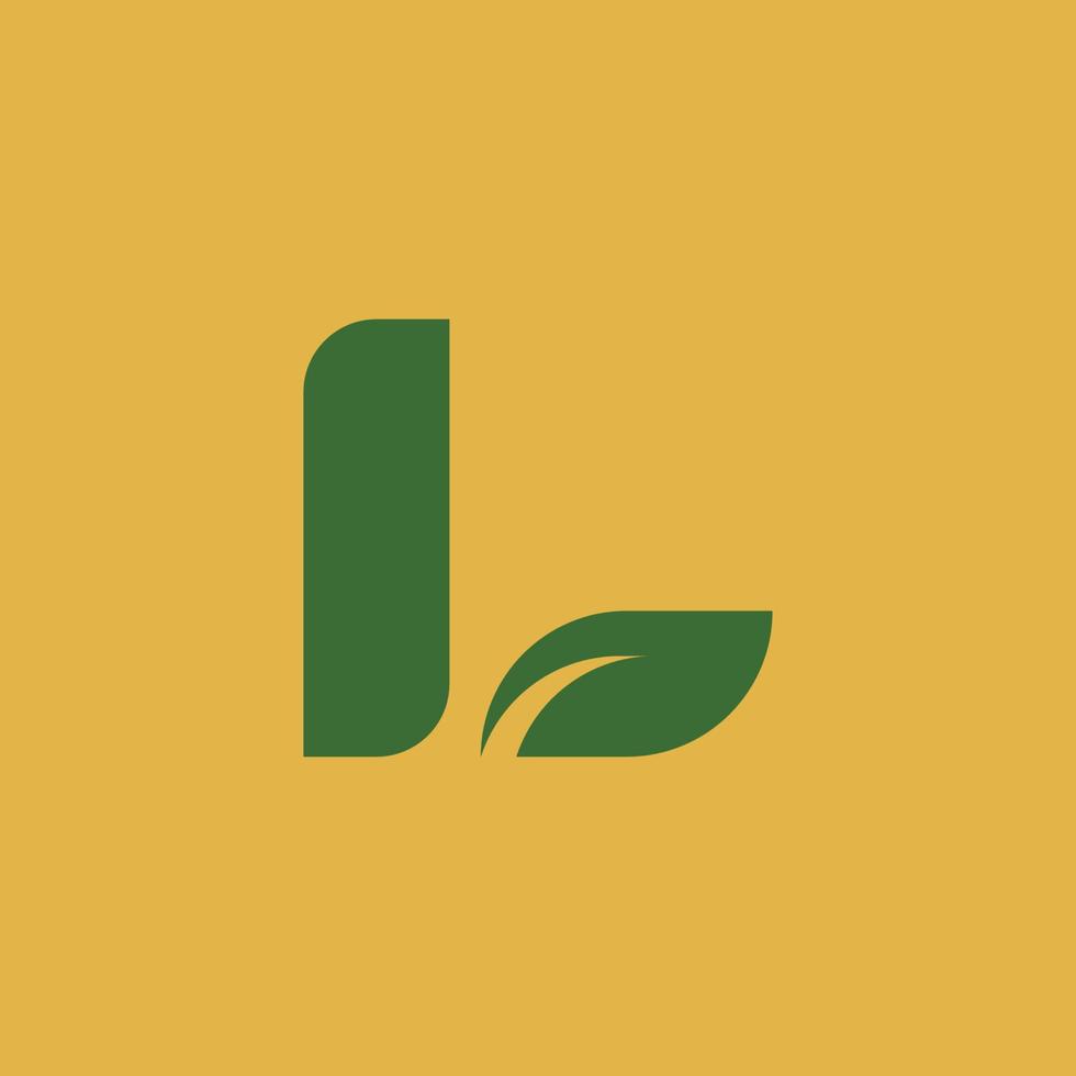 Creative letter l leaf nature logo design vector