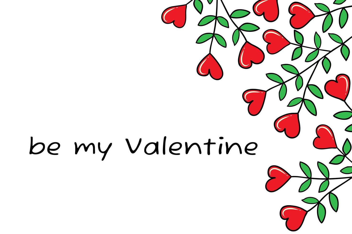 Be my Valentine in a vector illustration. Conceptual design of a greeting card, banner, template for Valentine's Day or a love event.