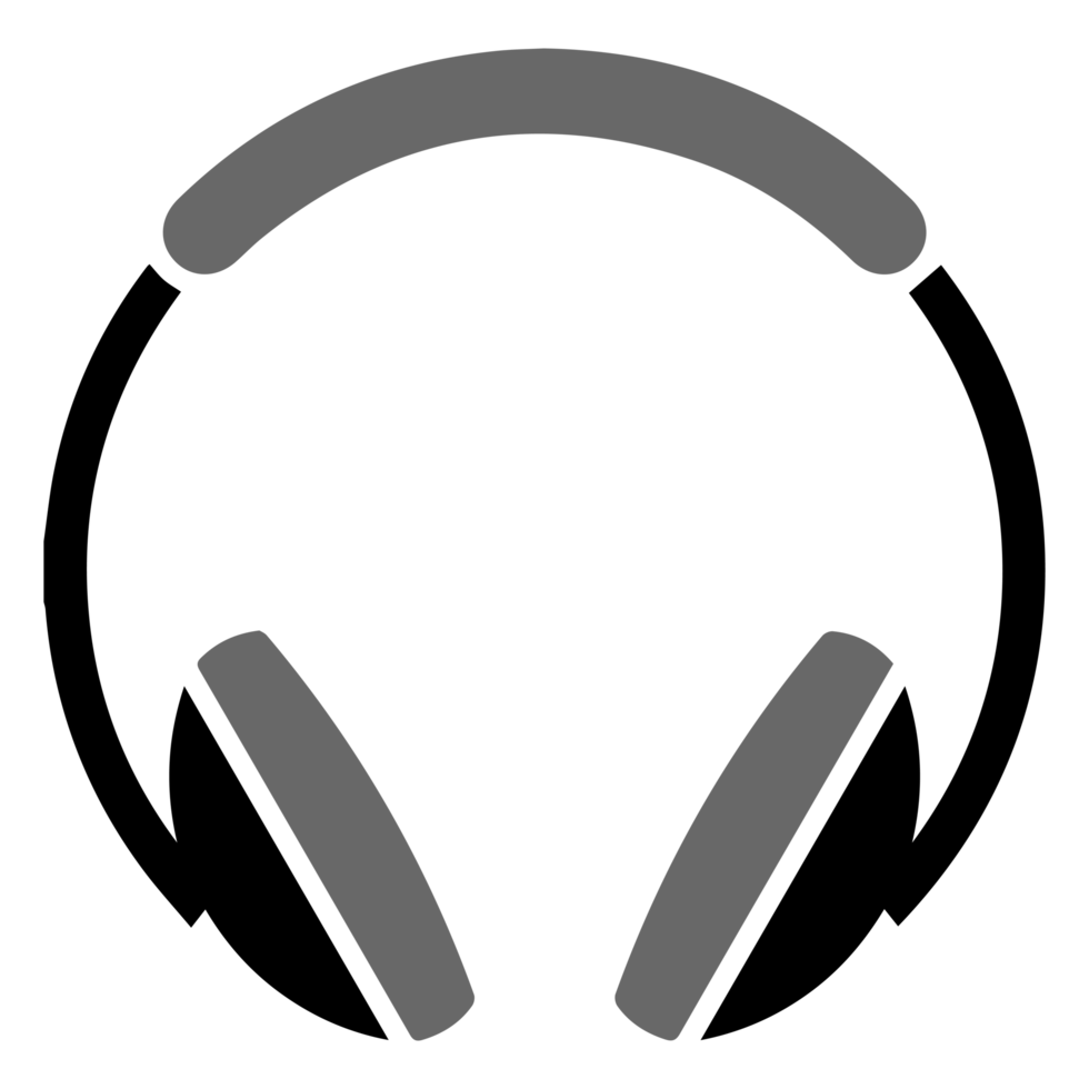 Flat Headphone Icon on Transparent Background png