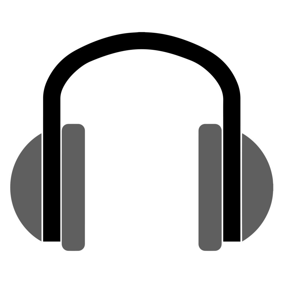 Flat Headphone Icon on Transparent Background png