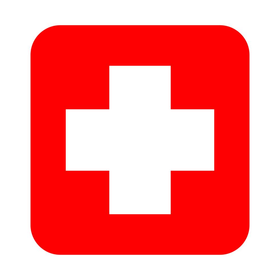 Red Medical Cross Symbol on Transparent Background png