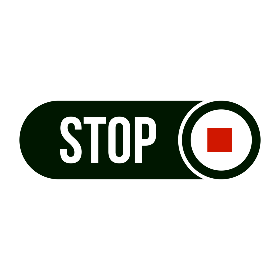 Multi media Stop Button on Transparent Background png