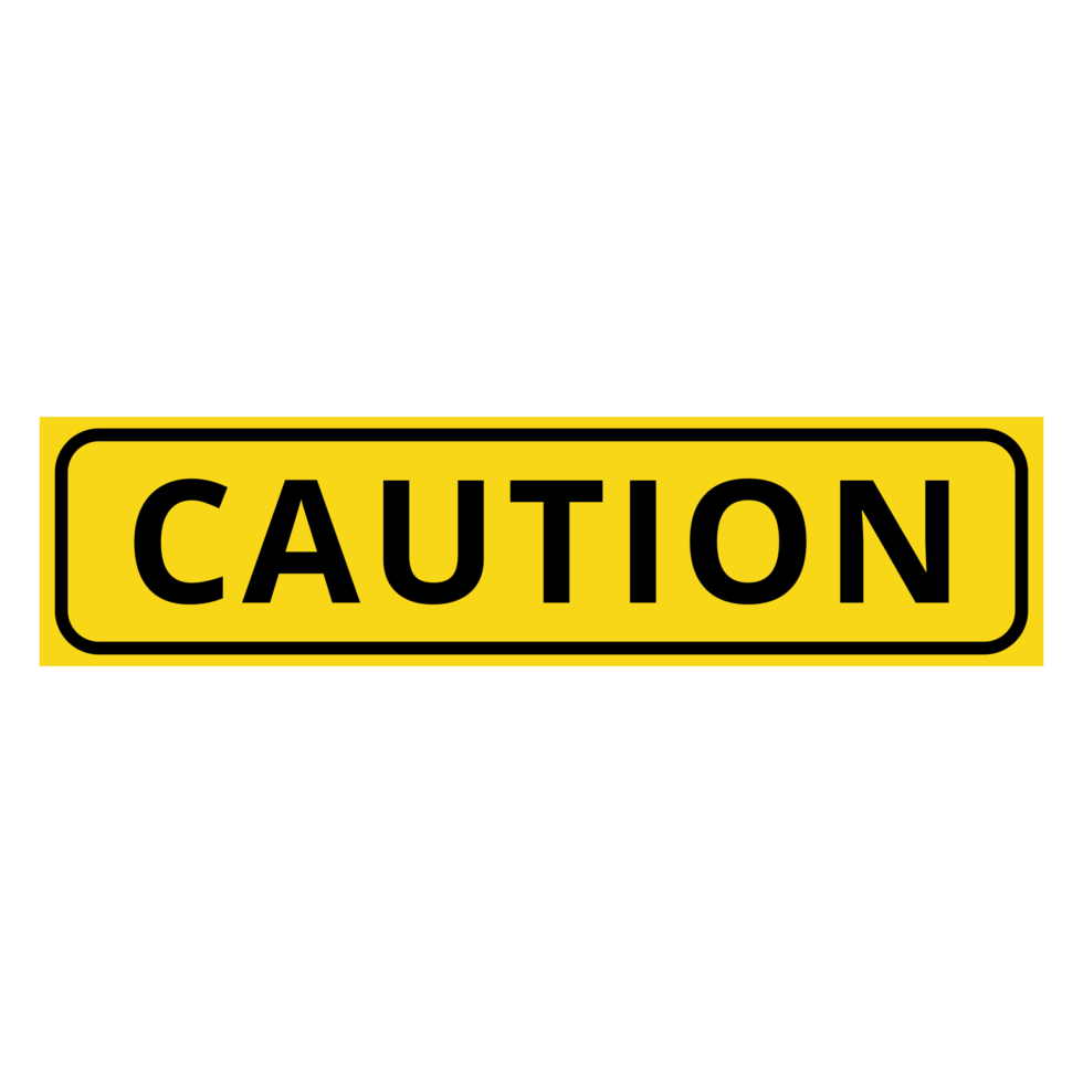 Caution Warning Sign on Transparent Background png