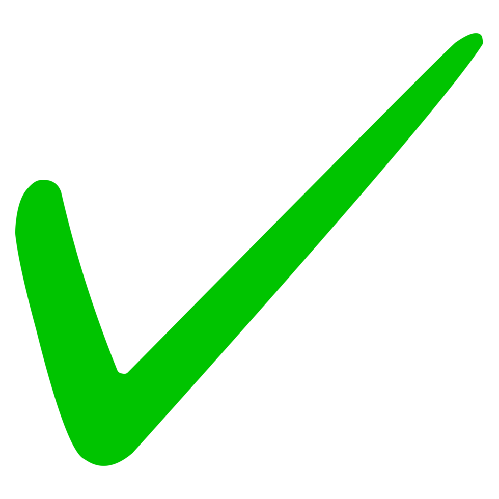 Green  Tick Check Mark on Transparent Background png